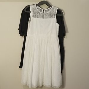 Juniors Lace White Dress - Special Occasions
